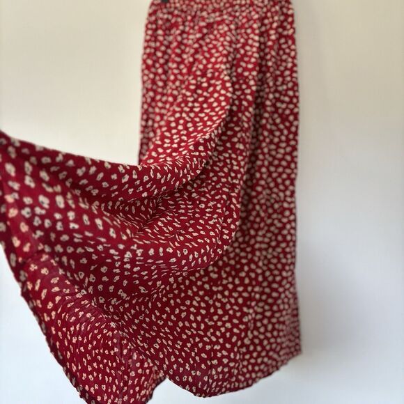 Vintage Ditzy Floral Tiered Peasant Maxi Skirt Prairie Country Cottage Boho Lg - Picture 4 of 15